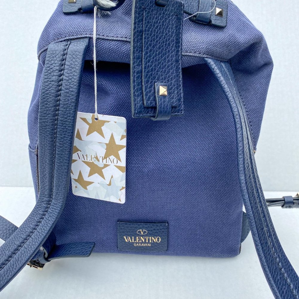 Valentino Garavani Denim Butterfly Backpack Blue - Picture 3 of 11